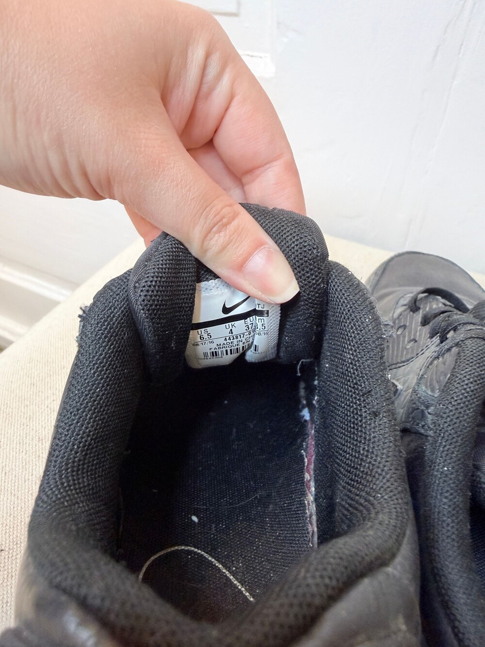Nike Women's Size 6.5 Black Air Max 90 Premium